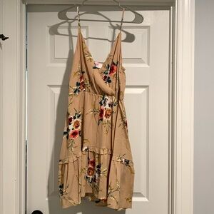 Flirty Little Thing tan / floral dress by Southern Fried Chics